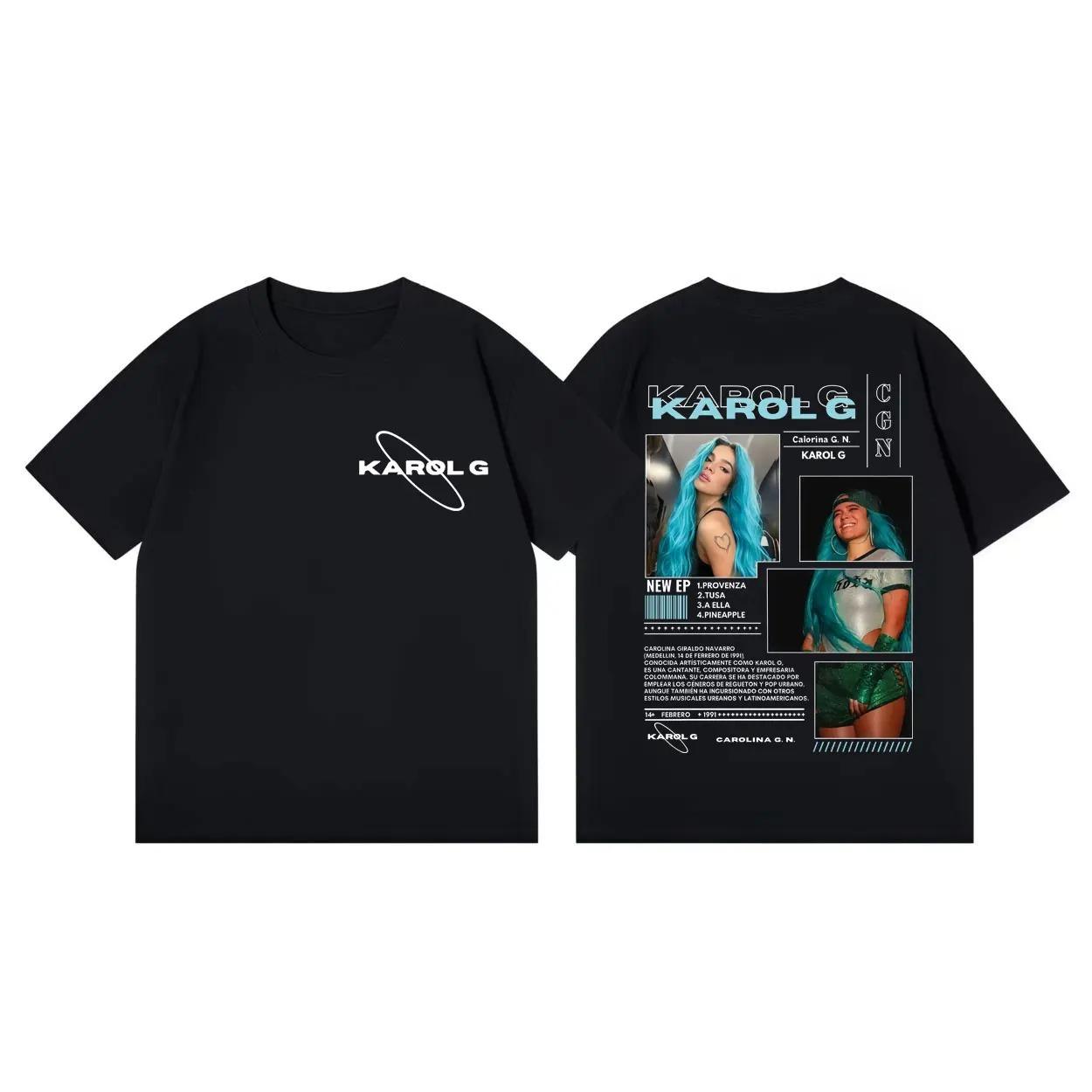 

2026 Singer Karol G Graphic T Shirts Unisex Women Fashion Aesthetic Short Sleeve T-shirt High Quality Cotton Oversized T-shirts S