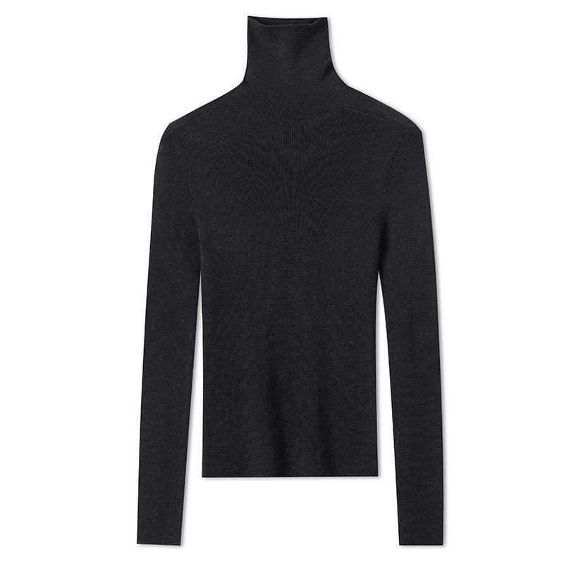 Machine washable seamless all-in-one wool sweater women's 0 pure wool slim-fitting inner and bottomed knitted sweater women's top