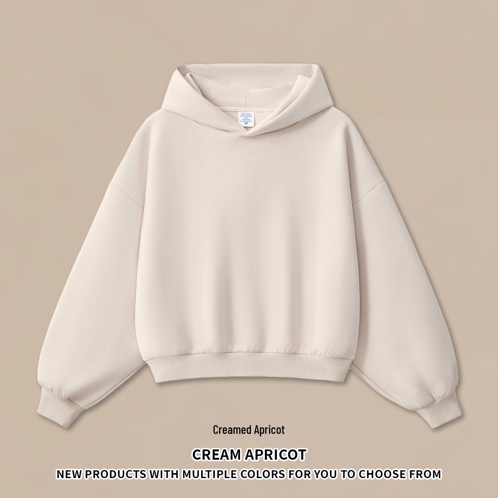 

RS Men s Clothing | Boxy Square Fit 350G American Trend Hoodie Sweatshirt L вершковий/абрикосовий