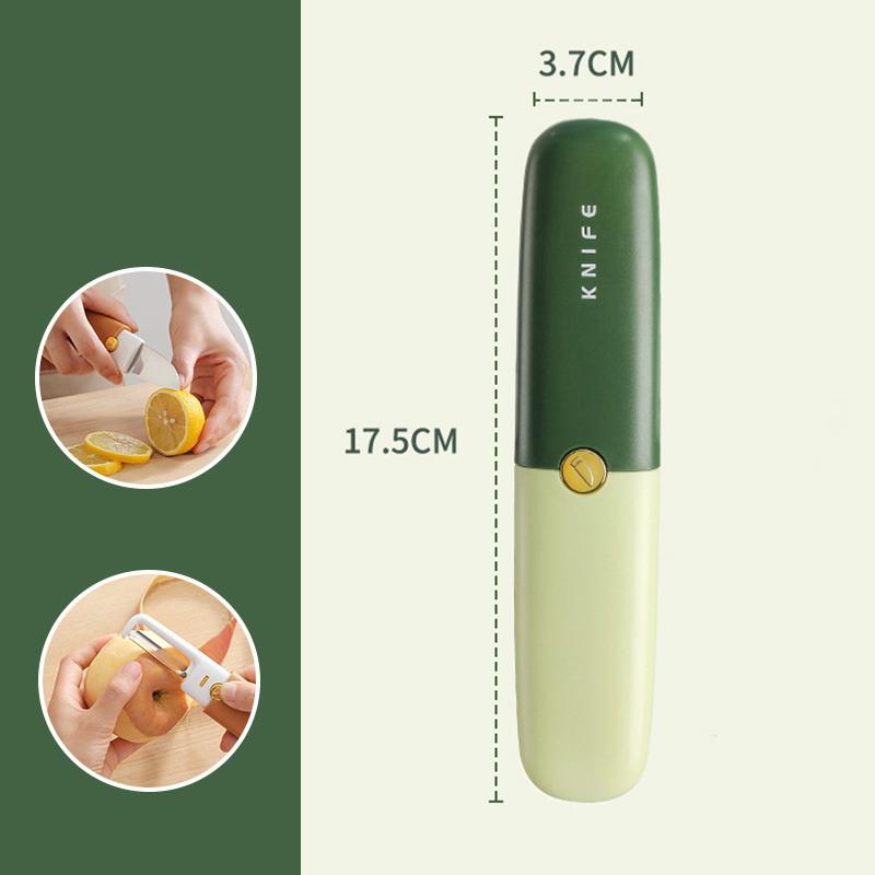 

1 шт. Многофункциональный 2 в 1 Слайсер для фруктов Овощечистка Нож Сепаратор мякоти Пластиковый нож Кухонные овощные инструменты Кухонные гаджеты зелёный