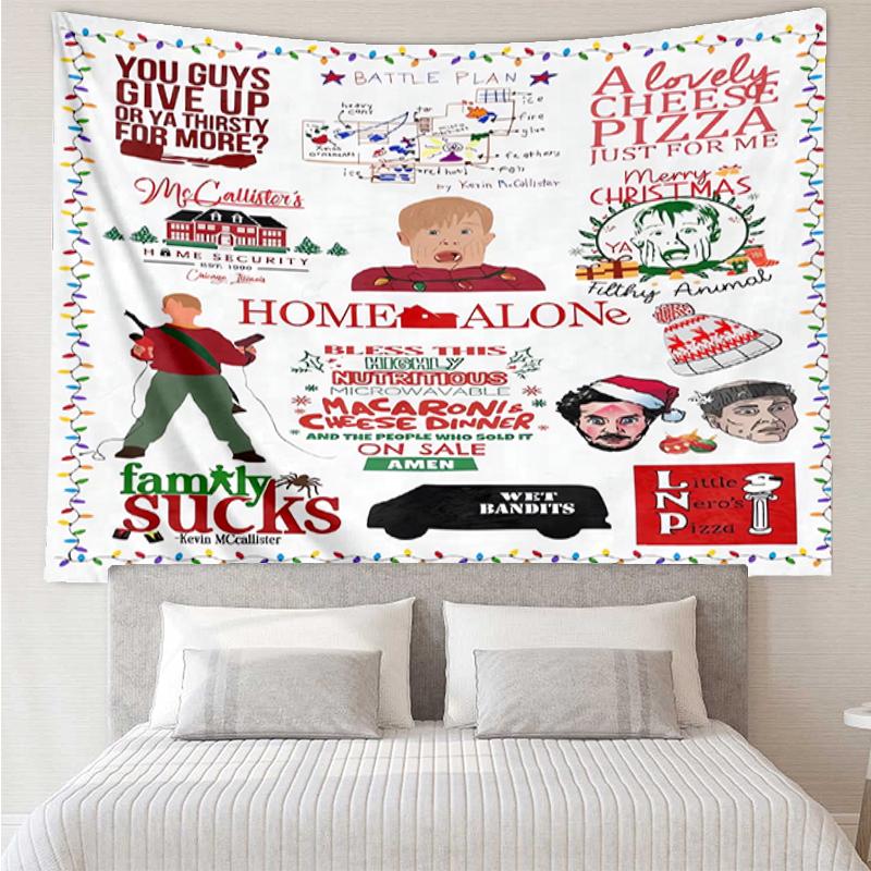 Home-Alone Print Tapestry, Backdrop, Easy Setup, Ideal for Bedroom, Office & Living Room, with Aesthetic Wall Hanging Decor.