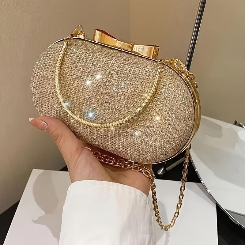 

Glitter Evening Bag Elegant Glitter Sequins Evening Bag Women s Formal Dinner Clutch Purse Banquet Handbag for Carnaval Music Festival золотистый