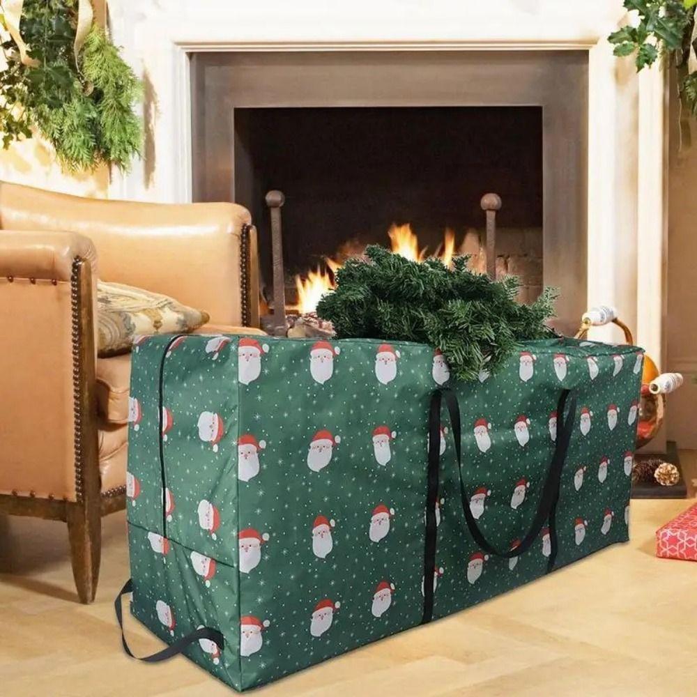 Oxford Cloth Christmas Storage Bag Dustproof Quilt Clothes Organizer  Easy Carrying and Transport
