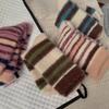 Korean Socks Children's Mid Tube Socks Winter Thickened Warm Mink Fleece Socks Striped Color Blocked Mid Tube Socks Stacked Sock