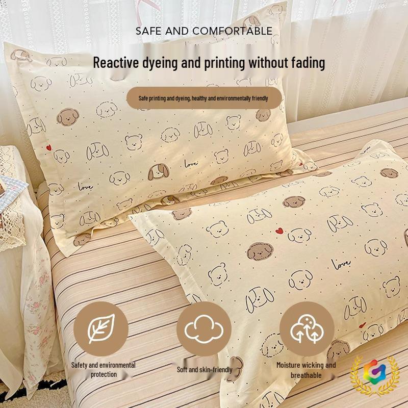 2025 Pure Cotton Cartoon Pillowcase Set - Pair of 48x74cm Pillow Covers