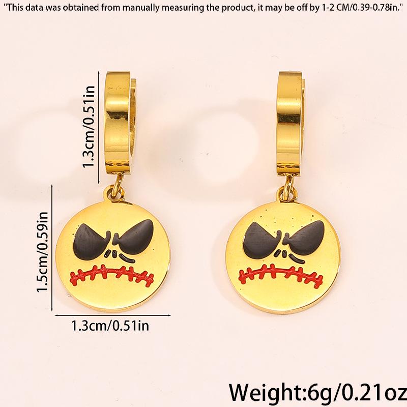 Luxurious Halloween Stainless Steel Pumpkin, Skull & Mummy Earrings