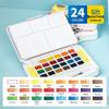 Fan-shaped Solid Watercolors: 24, 36, or 42 Gouache Colors for Students & Beginners
