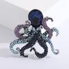 Alloy Octopus Brooch Pin With Water Drip Craft For Women Fashion Accessories