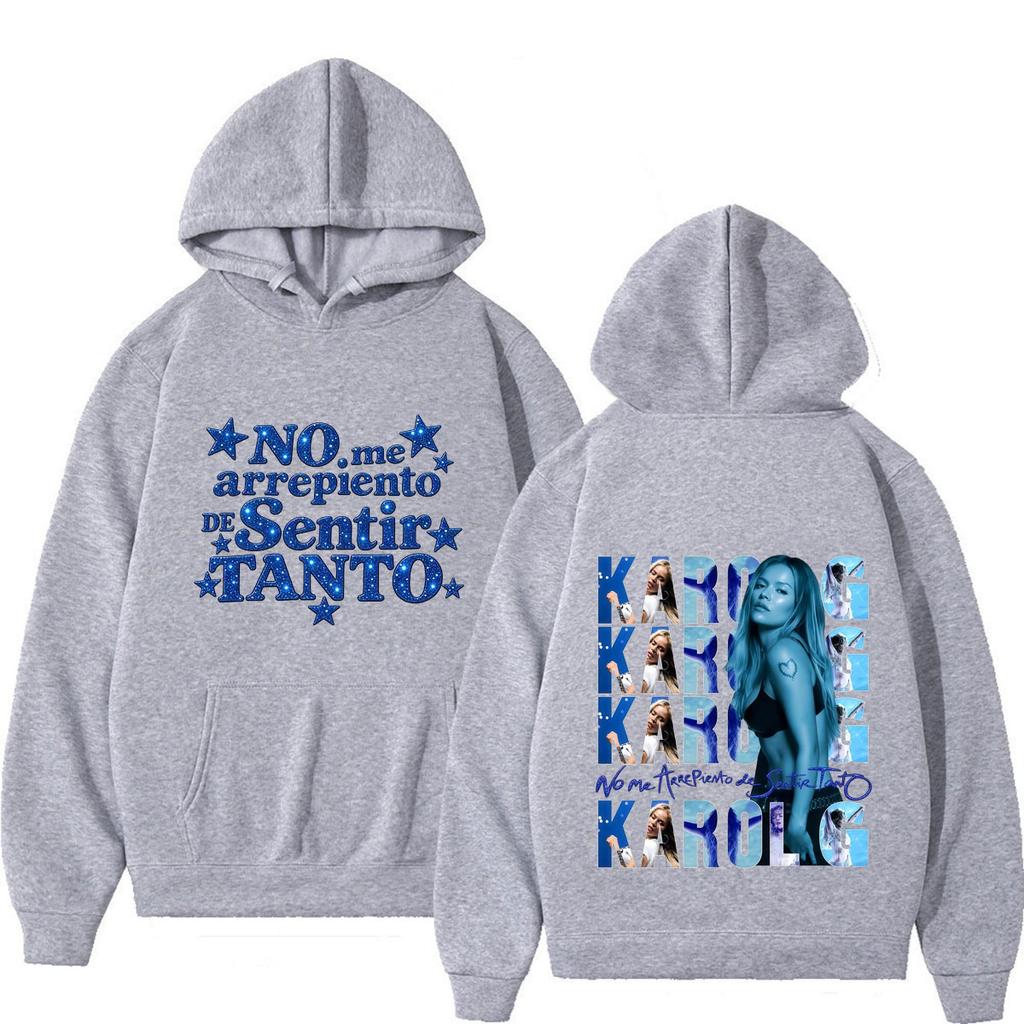 Karol G No Me Arrepiento De Sentir Tanto Cover Album 2026 Print Hoodie Unisex Fashion Long Sleeves Loose Oversized Pullover