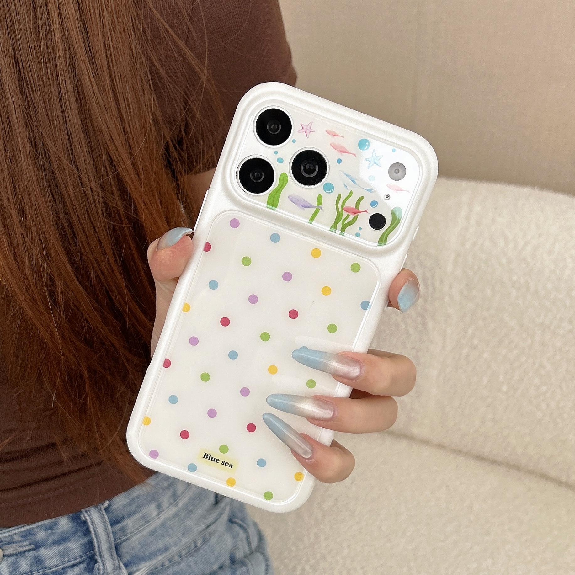 

Blue Polka Dot Phone Case for iPhone 15/16/17 Pro Max iphone15pro