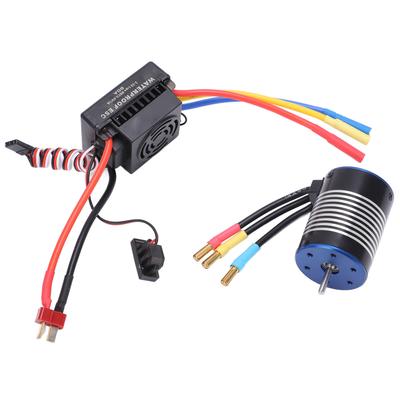 RC 3650 3500KV 4 Poles Sensorless Brushless Motor Set with Waterproof 60A ESC for 1 10 RC Car