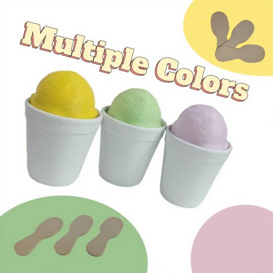 Ice Cream Cup Fidget Clicker, 3D Printed Ice Cream Finger Clicker, Anxiety Stress Relief Push Button Fidget Toy for Kids Adults