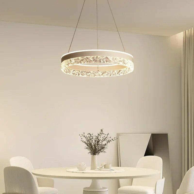 Modern Minimalist Ring Led Pendant Lights Dimmable for Table Dining Living Room Bedroom Chandelier Decor Indoor