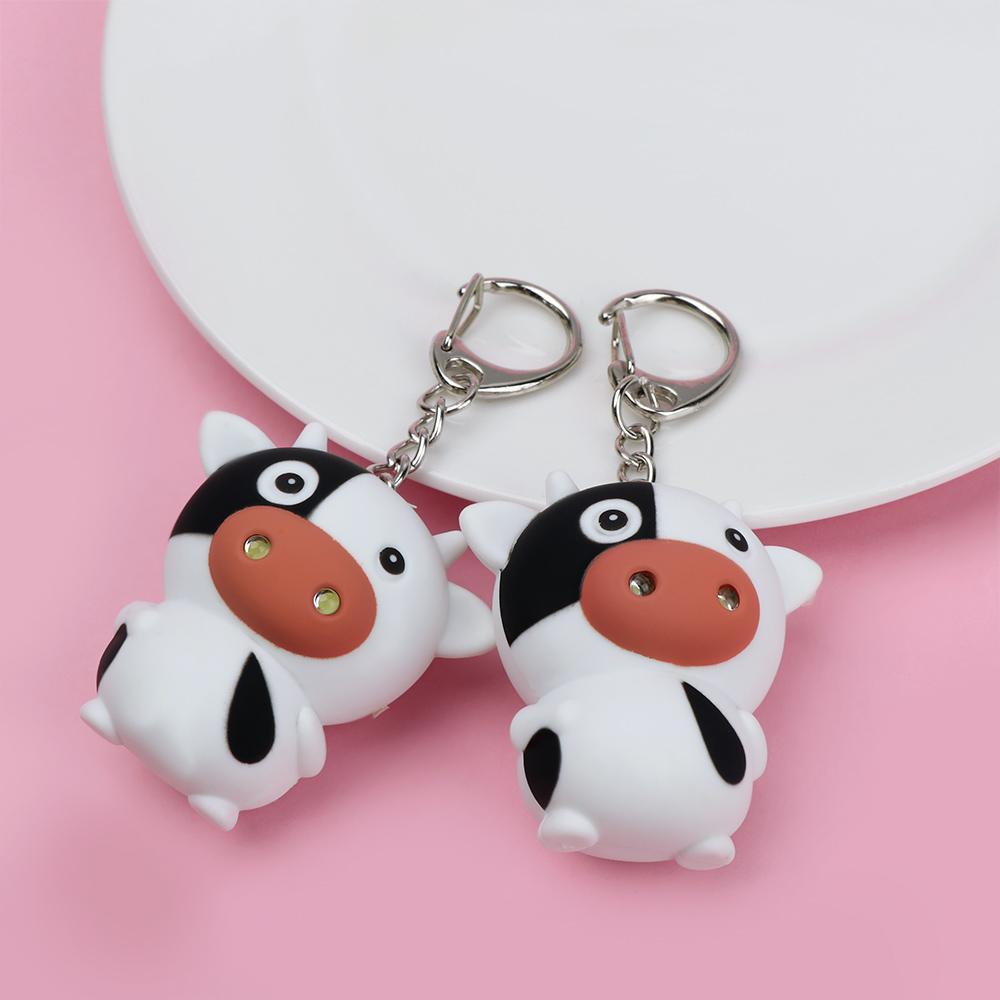 Gifts Vocal Cow Design Key Rings LED Lights Key Chain Luminescent