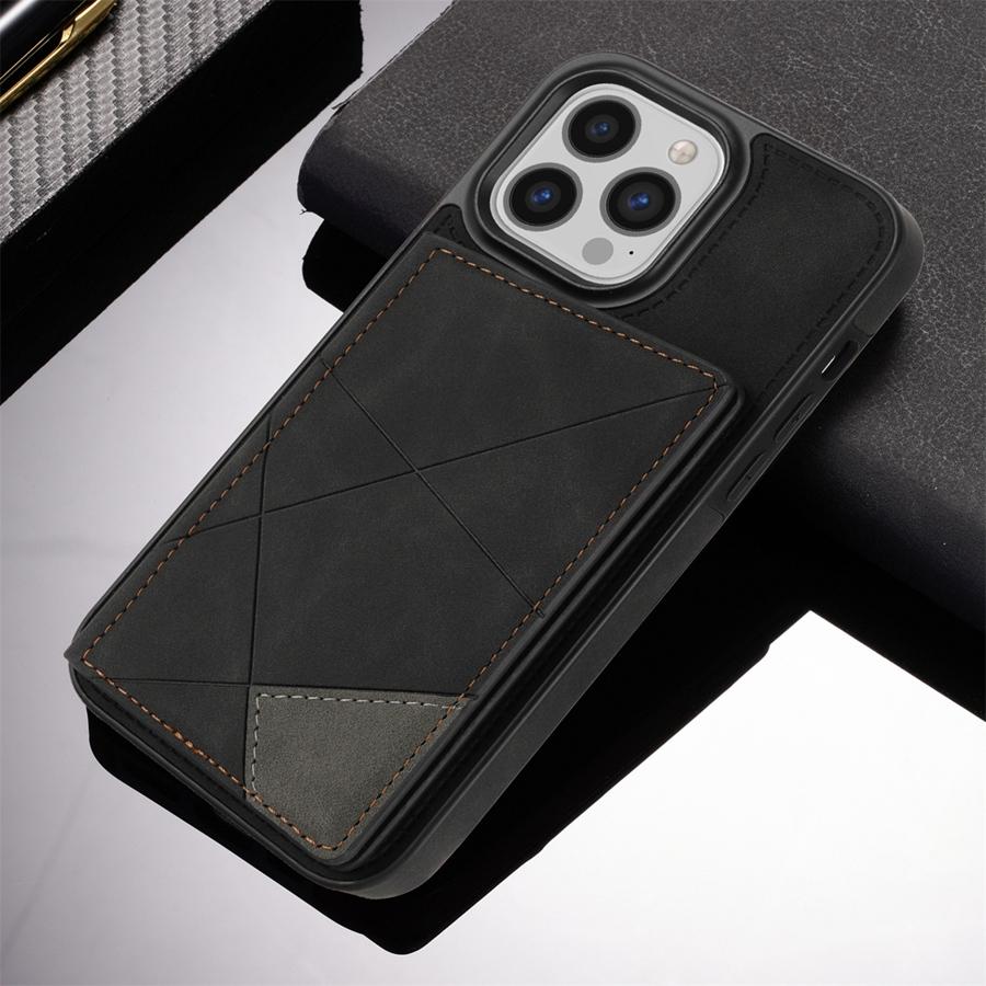 Husă portofel Skin Feel cu suport pentru card și ramă foto pentru iPhone 16 15 14 13 12 11 Samsung S25 S24 S23 S22 S21 Husă cu suport reglabil