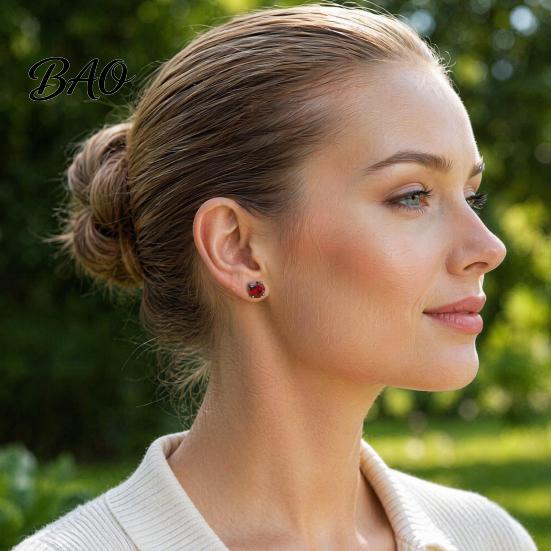 Versatile Stud Earrings 1 Pair Earrings, Four-Claw Cubic Zirconia Sparkling Ear Studs, Women for Daily Wear Jewelry Gift Alloy
