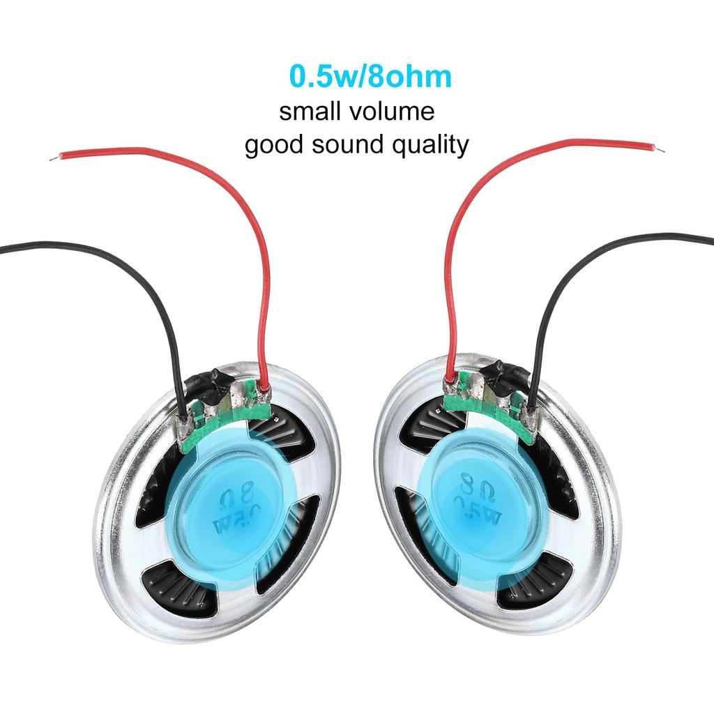 Uxcell 4 Stück 8 Ohm Kleiner Lautsprecher Metallgehäuse Rund Interner Mikro-Magnet-Lautsprecher Mini-Lautsprecher für DVD EVD Multimedia Mobil Tragbar Werbung