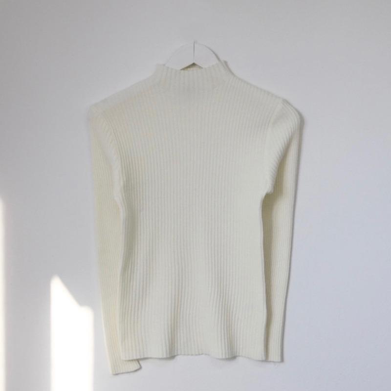 Autumn Winter Basic Semi-turtleneck Long Sleeved Women Knitted Sweater Soft Elastic Loose Pullover Sweaters Woman Casual Simple Tops Inner Clothing
