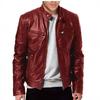 American retro PU leather jacket stand-up collar slim European and American tough guy motorcycle punk leather jacket