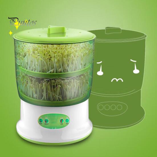 Auto Bean Sprouter 1 Set Sprout Machine Rapid Germination Automatic Soaking Water-Storage Germinating Short Cycle EU Plug Sprouting Bucket Home Supply