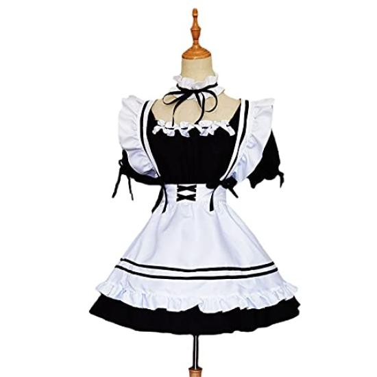 HUIROM Maid Anime Cute Lolita School Maid X Size Costume, Cosplay, Halloween, Costume, Beginner's, Costume, Alice-inspired, Festival, Christmas, Cafe,