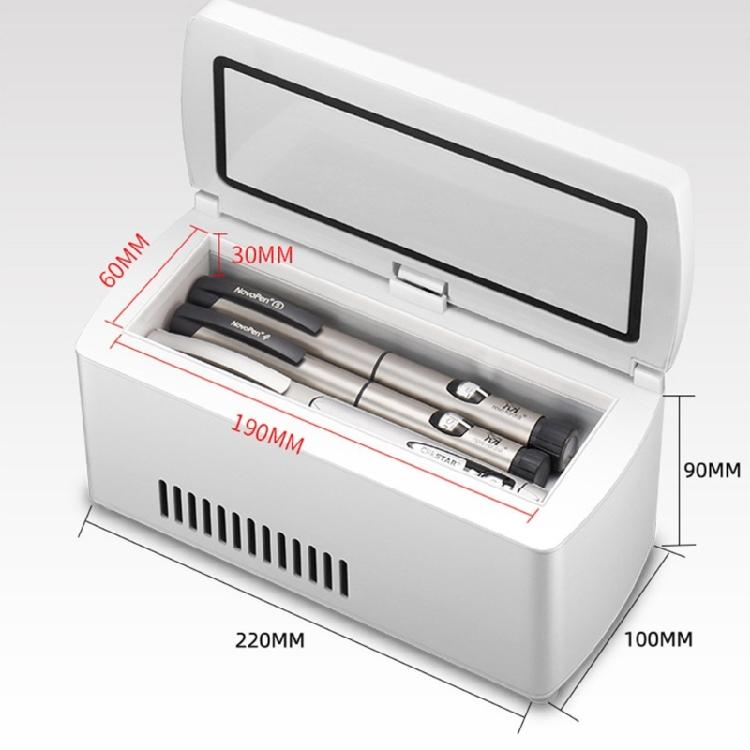 Boîte de refroidissement pour médicaments Organiseurs Réglable 2-18°C Fonctionnement silencieux Batterie rechargeable Convient pour un usage domestique et en voiture