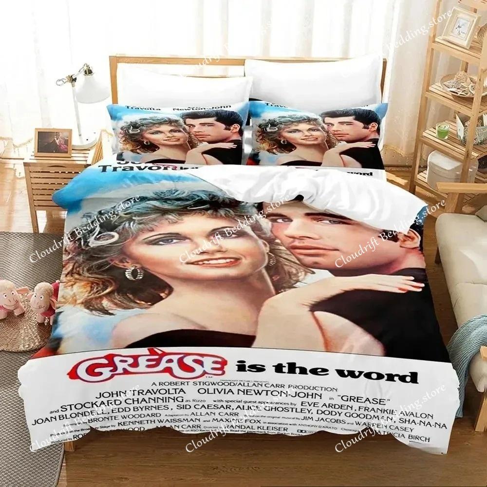 Zestaw pościeli 3D Print Grease Chłopcy Dziewczęta Rozmiar Twin Queen King Poszwa na kołdrę Poszewka na poduszkę Łóżko chłopcy Dorosły Tekstylia domowe