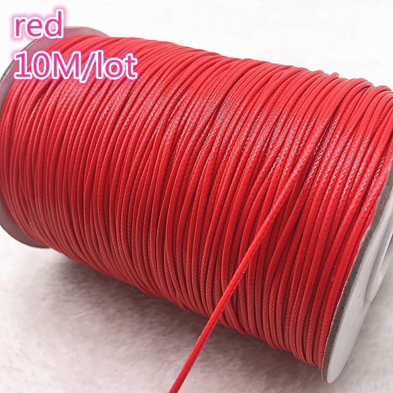 10 meters 1mm Waxed Cotton Cord Waxed Thread Cord String Strap Necklace Rope Bead DIY Jewelry Making For shamballa Bracelet