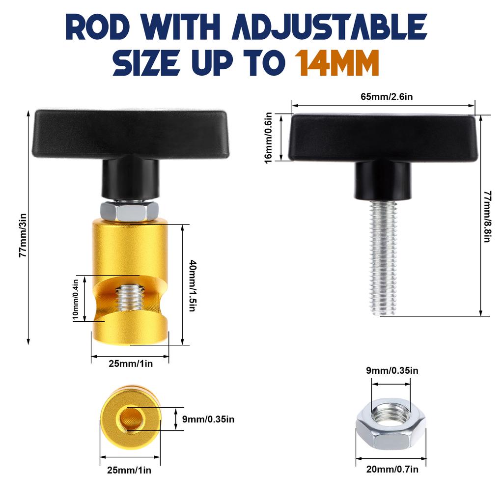 6 Stück Auto Motorhaubenstütze Klemme Stützklemme Motorhaubenstrebe Klemme 0,55 Zoll Stütze Halteclip Stützklemme Fo