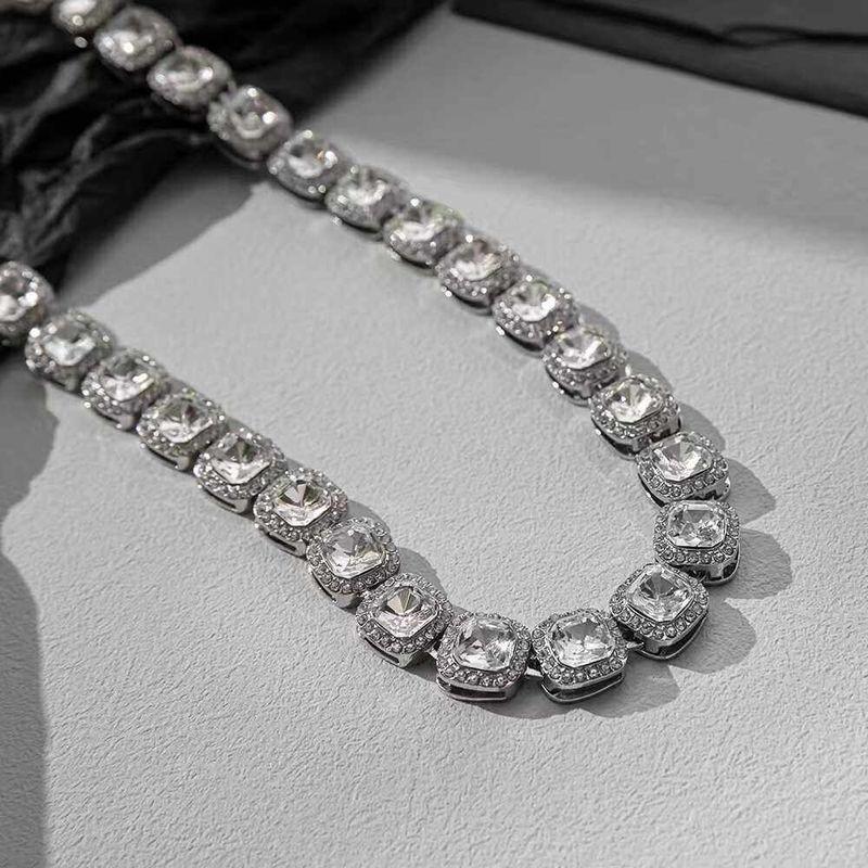 Full of Crystals Sugar Sugar Crystal Cuban Necklace Men's European and American Hip-hop HipHop Fashion Man Accessories Niche High Sense Choker