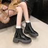 British Martin Boots Women's 2025 Autumn and Winter New Black Small Man Thick-soled Height-increasing Skinny Short Boots Women