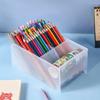 1 PCS Holder Large Capacity TransparentStorage BoxFor Marker PencilStaplerEraserAnd OfficeDocuments Durable PlasticStorage box
