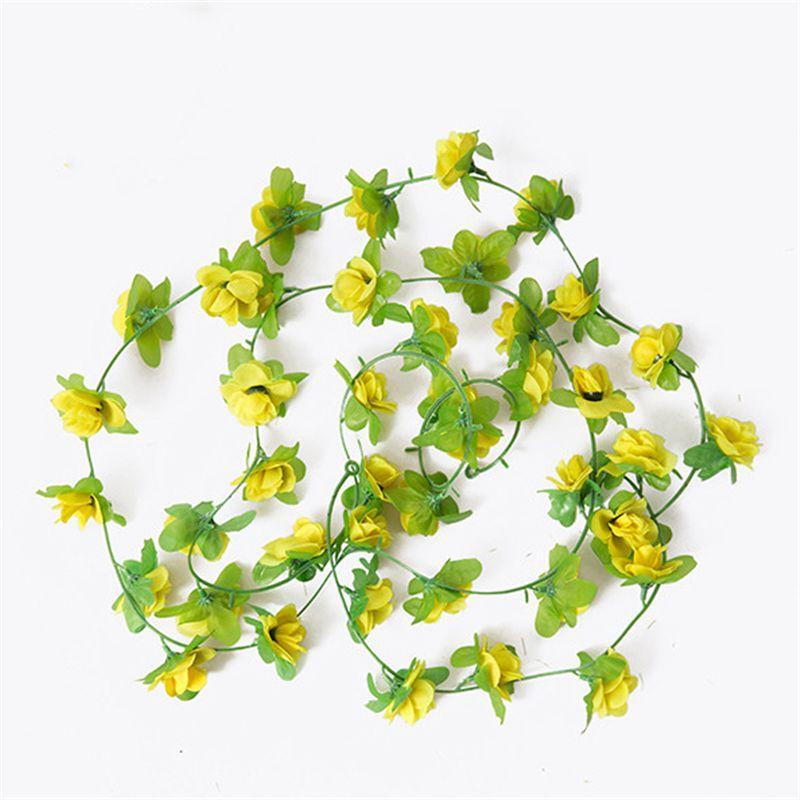 Elegant Floral Garland Fake Silk Rose Artificial Flower Vine For Festive Home Decorations