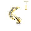 ASTM F136 G23 Titanium Leaf Branch Push In Threadless Labret Piercing 16/18/20G Earring Stud Cartilage Body Jewelry