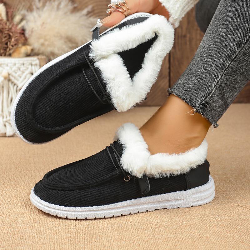 Fashion Women New Warm Casual Winter Plush Ankle Flats Female Casual Cotton Shoes Ladies  Round Toe Sports Loafers Women