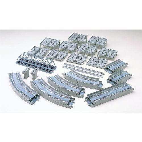 TOMYTEC TOMIX N Gauge Rail Set, Elevated Double-Track Overpass Set, HC Pattern 91074, Model Train Supplies