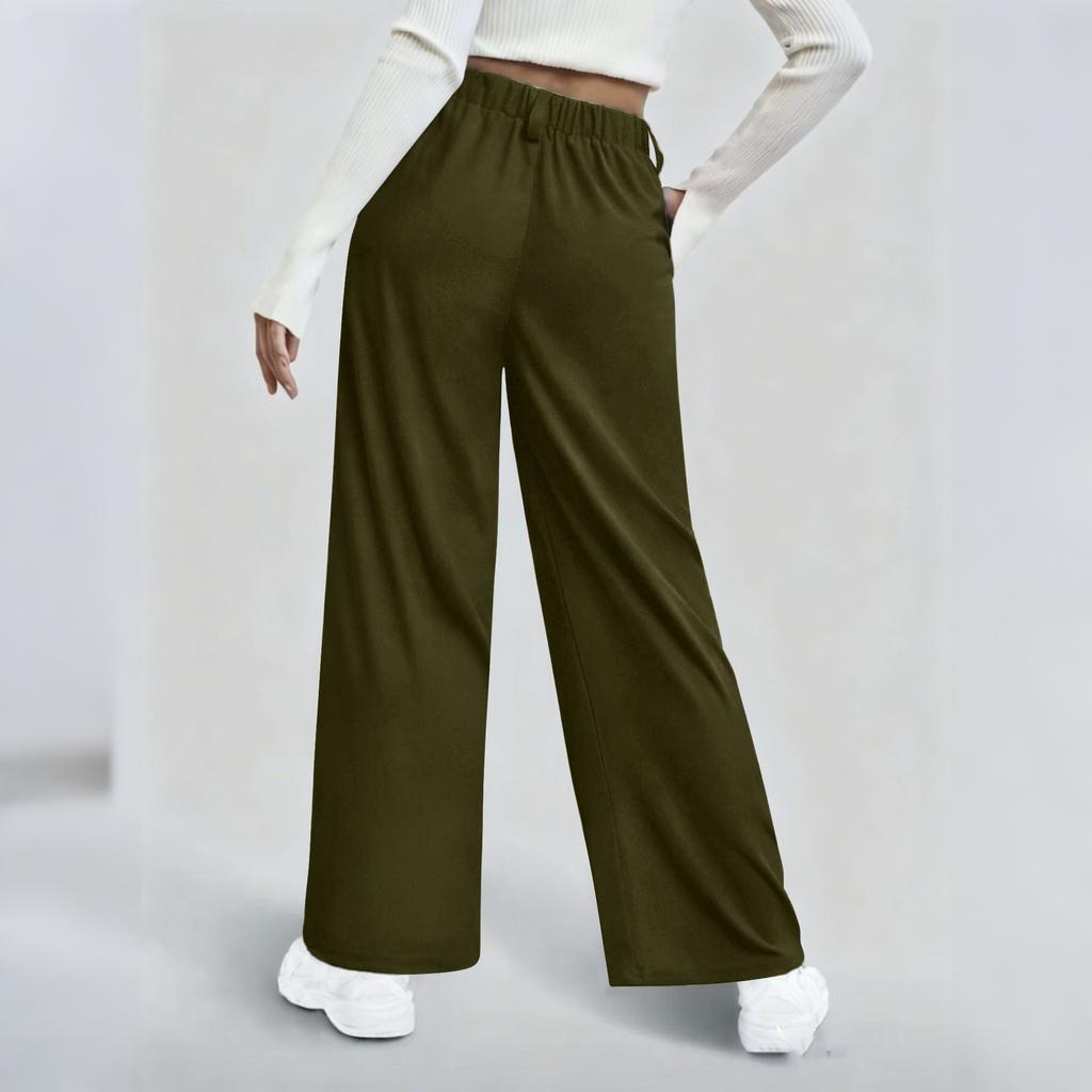 High Waist Wide Leg Pants for Women Casual Loose Fit Trousers with Side Pockets and Pleated Front Suitable for Daily Wear and Office