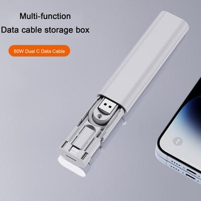 Travel Multi-Functional Adapter Kit with Built-In Data Cable Storage 6 In 1 Adapters for Type C 8-pin And USB Connections Portable Compact Box