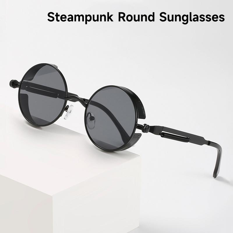 Round Steampunk Sunglasses Men Retro Sun Glasses Women Uv400 Vintage Metal Eyewear Brand Designer