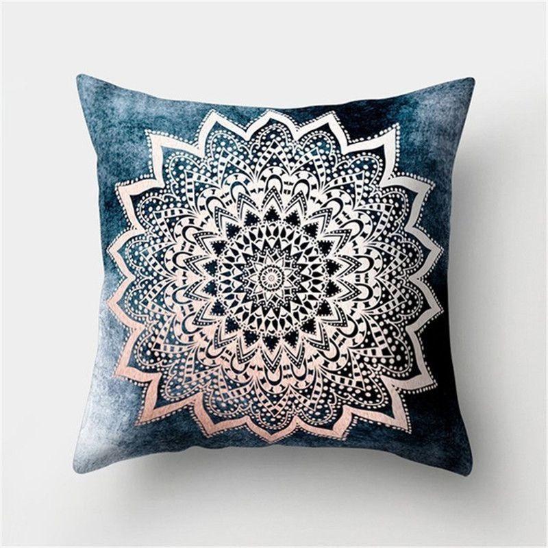 Elegant Boho Mandala Flower Square Cushion Cover For Stylish Home And Car Decoration