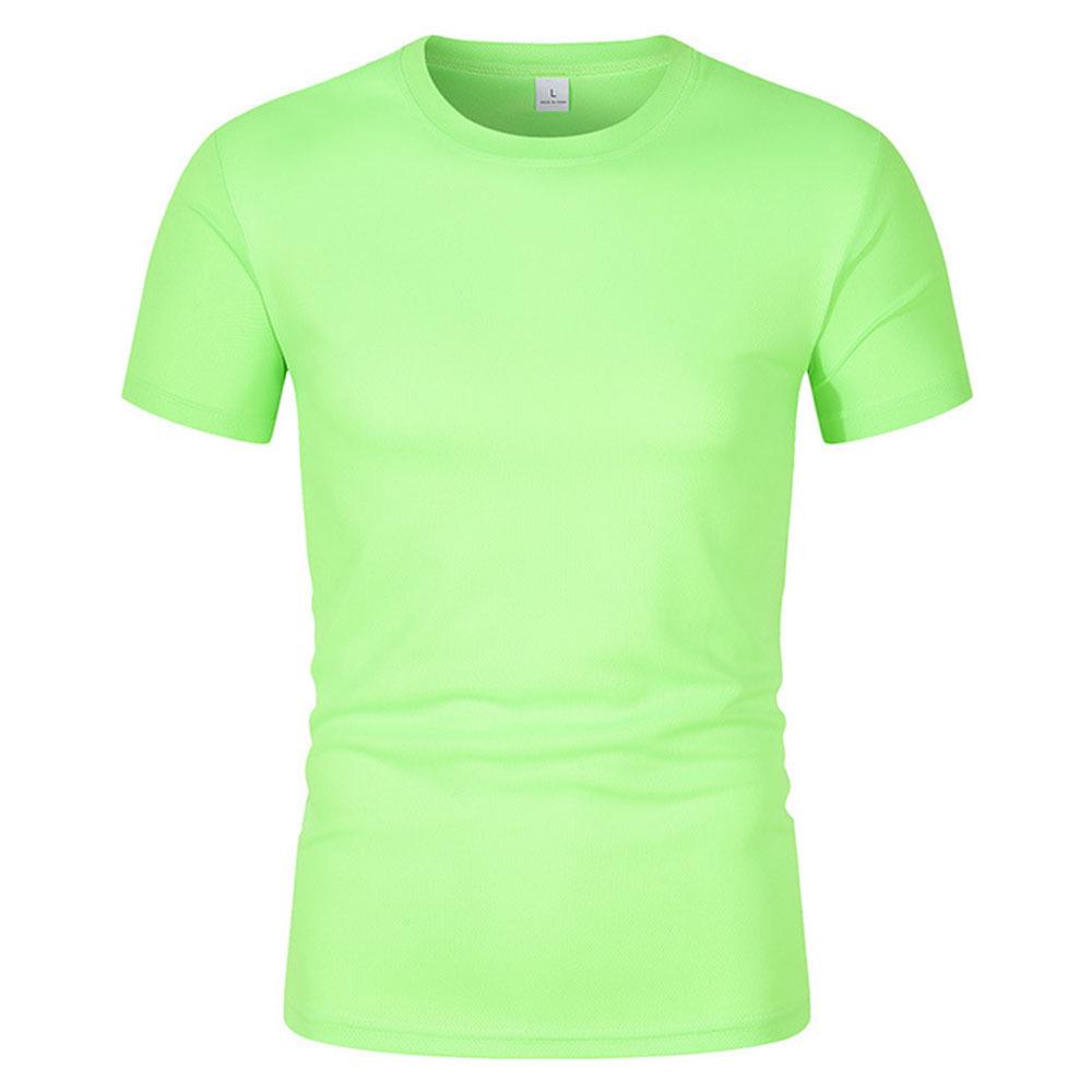 Camiseta Masculina de Verão de Malha de Secagem Rápida - Manga Curta, Gola Redonda, Top Fashion de Cor Sólida