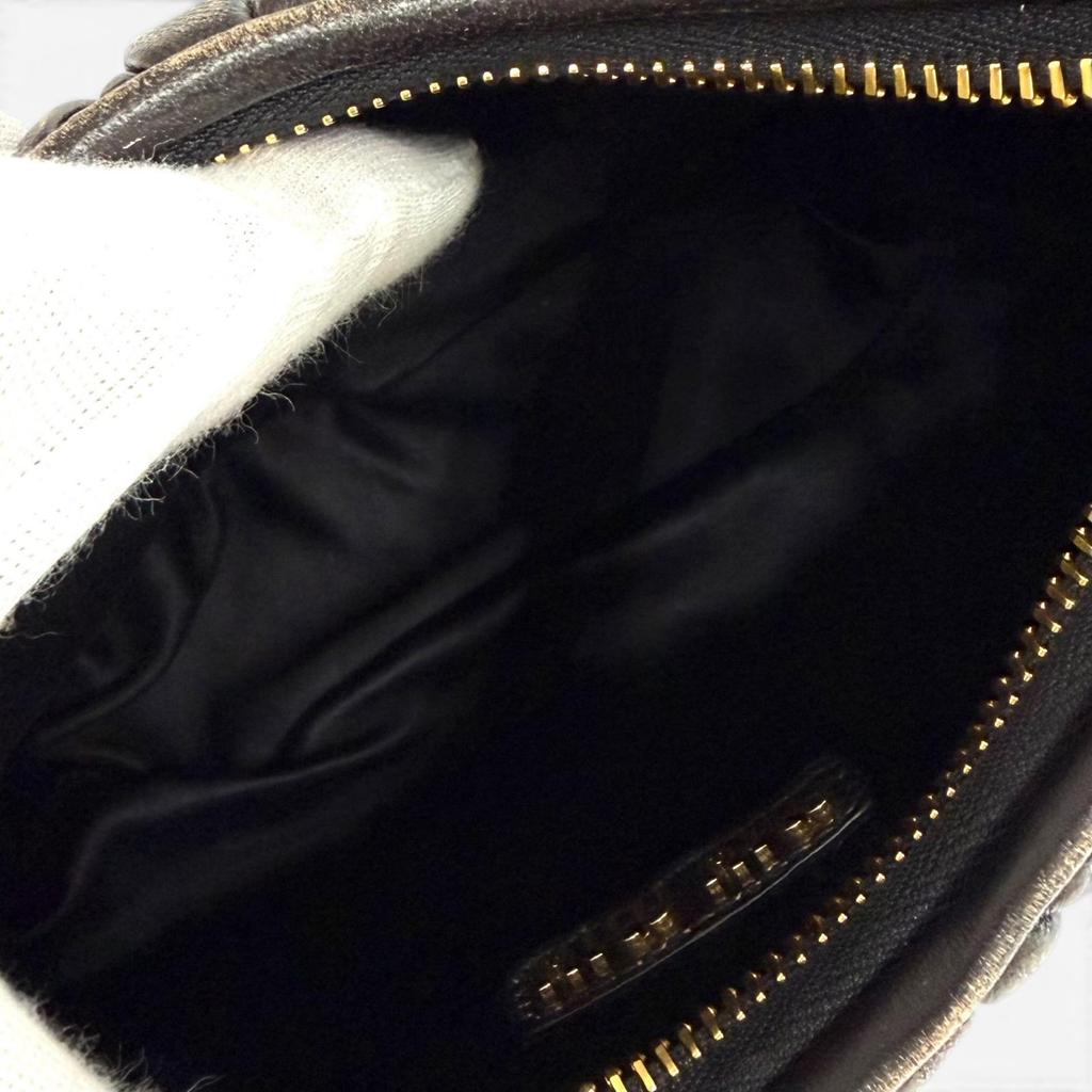 Excellent MIUMIU Shoulder Bag Wonder Matelassé Leather Hobo Bag Leather Women Used