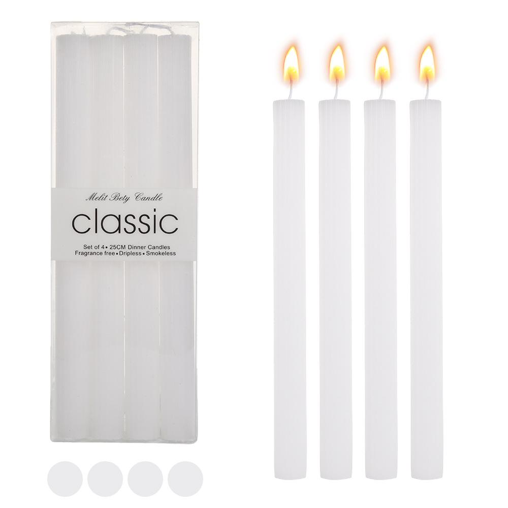 European Romantic Long Stem Colored Smokeless Candles for Home, Dinner & Weddings