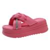 Summer Heels Slippers Women Casual Beach Slippers Fashion Embossed Pleated Slippers Outdoor Platform Slides Shoes Women Sandals
