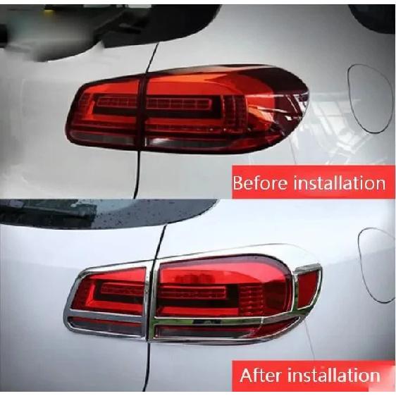 For Volkswagen VW Tiguan 2010 2011 2012 2013 2014 2015 2016 Rear Light Cover Tail Taillight Frame Trim Sticker Car Accessories