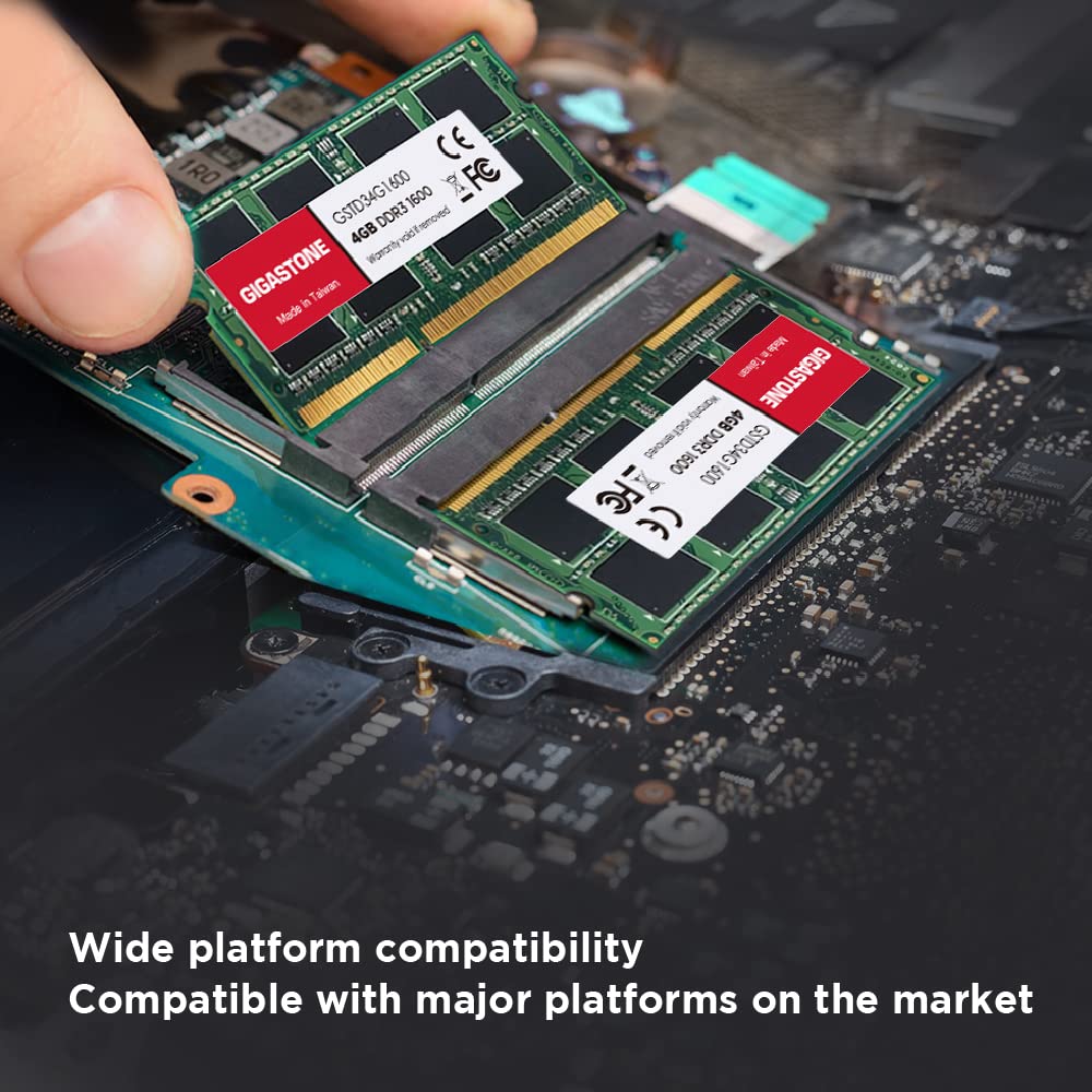 Performance Memory GIGASTONE 4GBx16 1600MHz CL11 2Rx8 SODIMM 204 Pin Unbuffered High Performance Memory Module for Laptops upgrade [High DDR3] (64GB