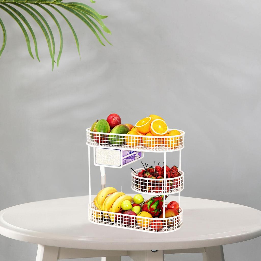 3-stufiger Obstkorb Wohnzimmer Obstschale Snack- und Süßigkeitenhalter Couchtisch