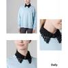 Detachable Collar Button Removable Hollow Embroidery Design Half Shirt Blouse for Quick Outfit Changes Various Occasion