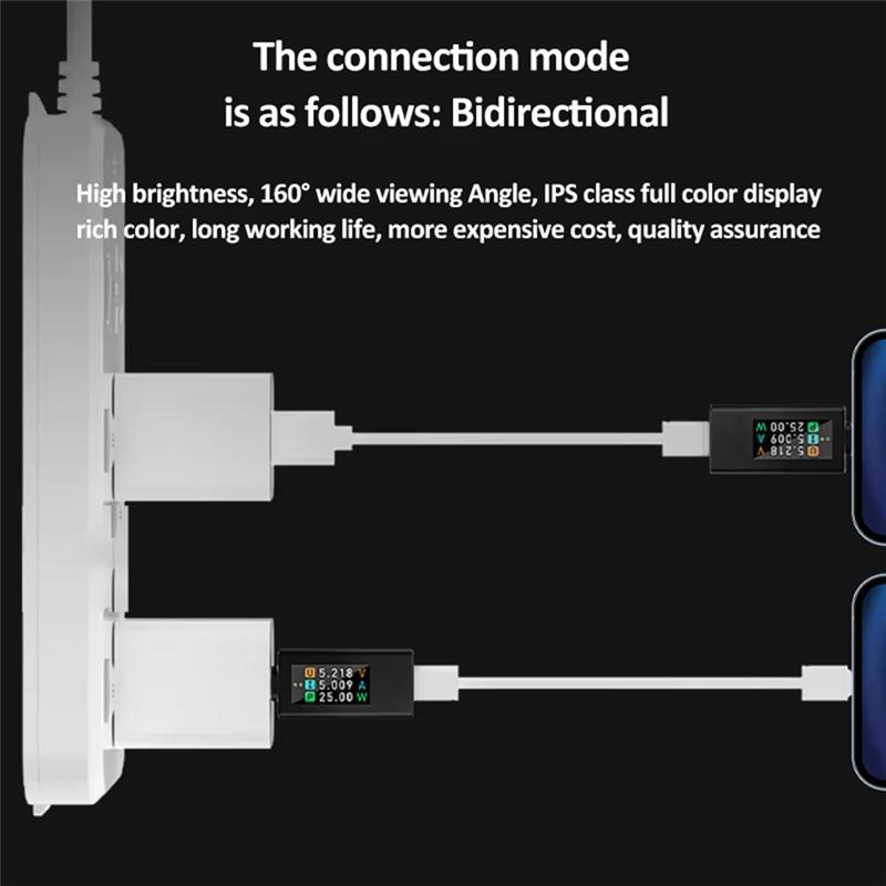 A25F-KWS-1902L Multi-Function USB Type-C Tester 4 To 30V Voltage Ammeter Power Meter 12A Maximum Current Storage Capacity