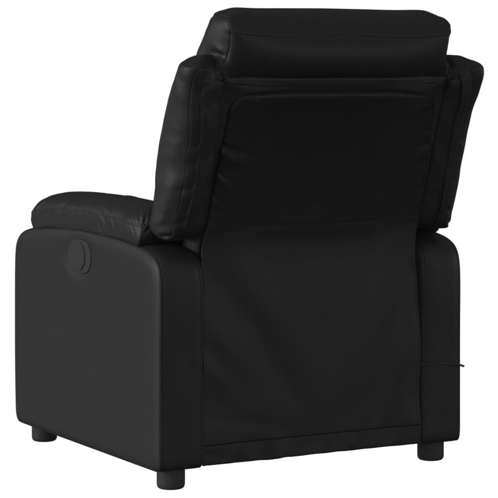 Massage Recliner Chair Faux Leather Black
